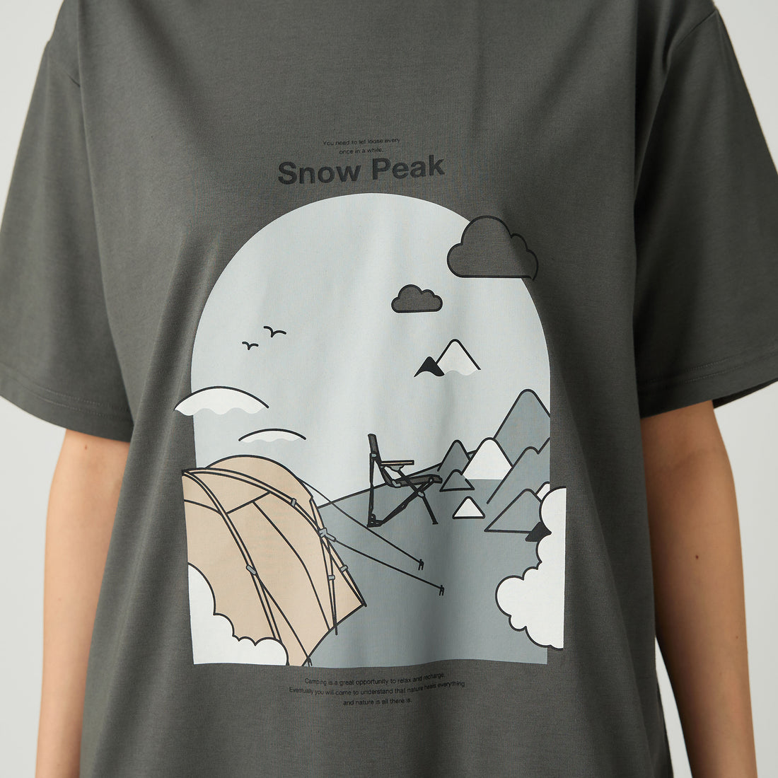 Snow Peak Camping Graphic T-Shirt - Grey