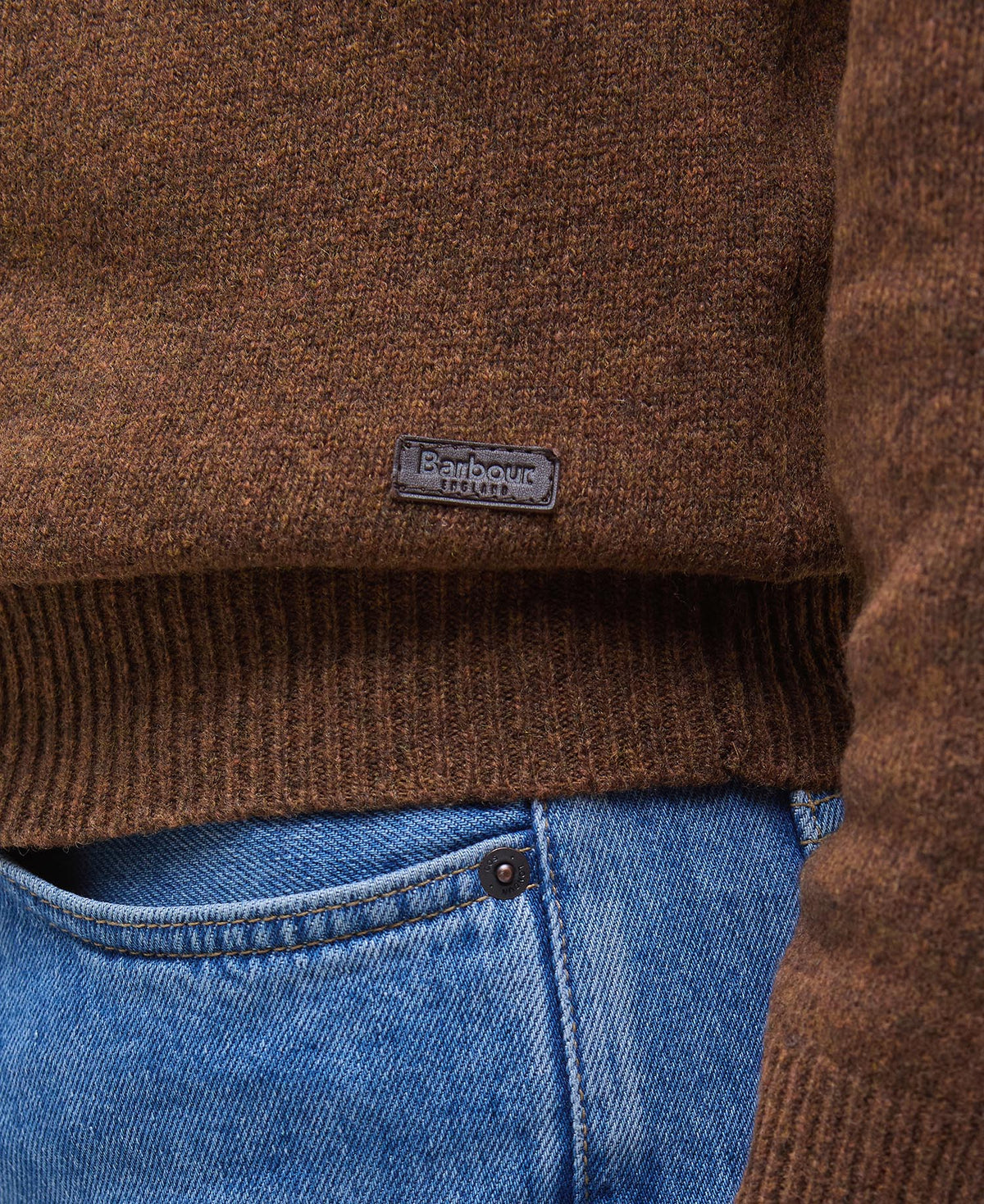 Barbour Essential Crew-Neck Jumper - Brown