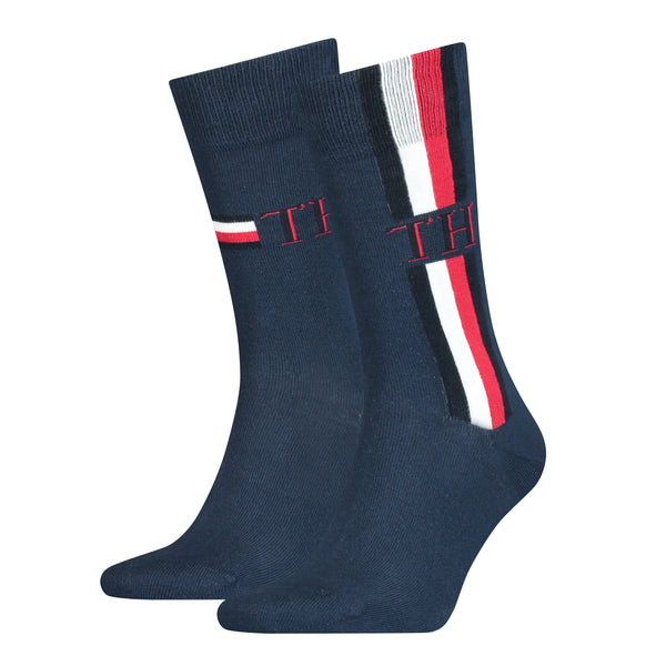 Tommy Hilfiger 2 Pack Iconic Stripe Design Socks - Navy