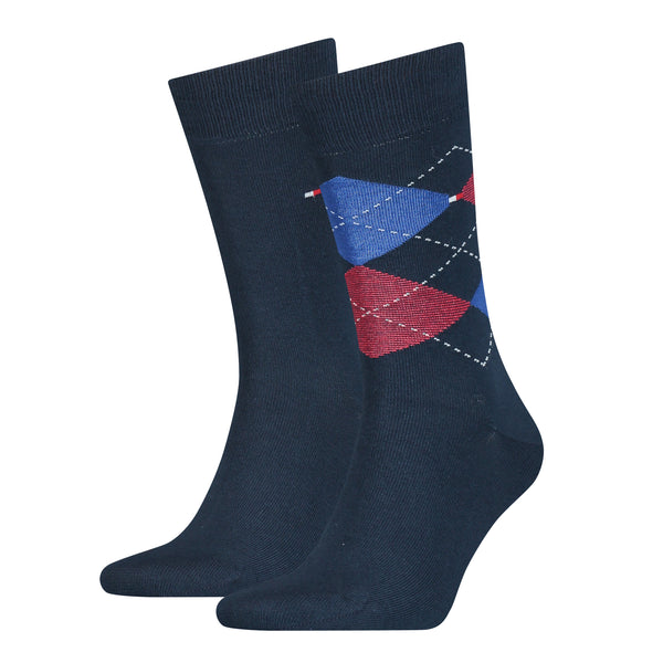 Tommy Hilfiger 2-Pack Socks with Diamond Design - Navy / Blue