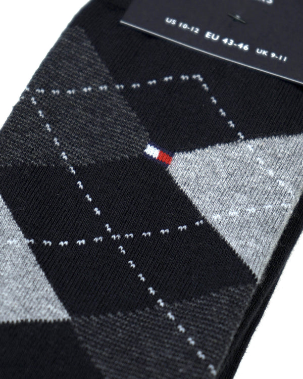 Tommy Hilfiger 2-Pack Diamond Pattern Socks - Black