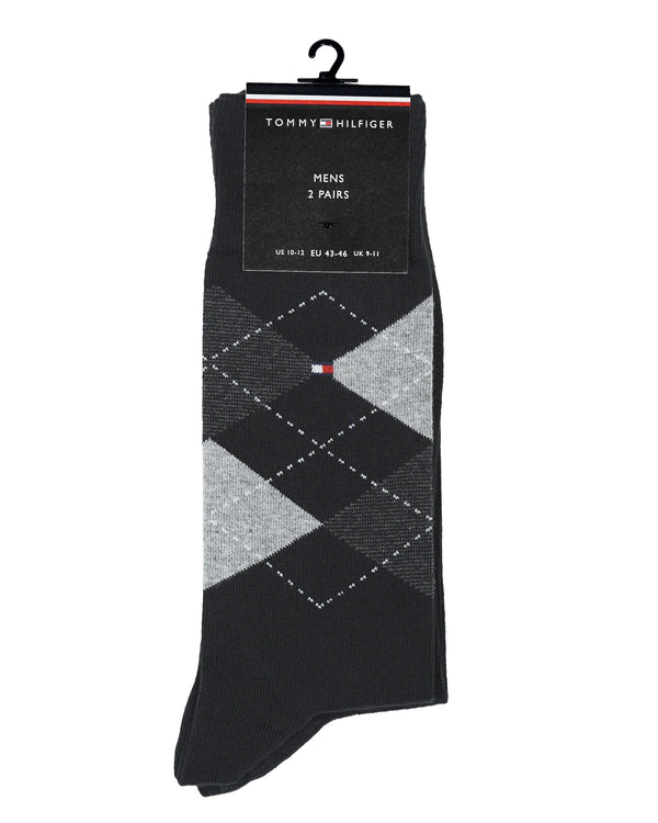 Tommy Hilfiger 2-Pack Diamond Pattern Socks - Black