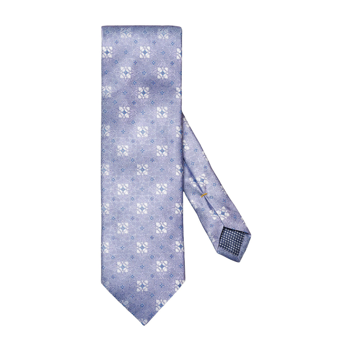 Eton Floral Print Silk Tie - Light purple