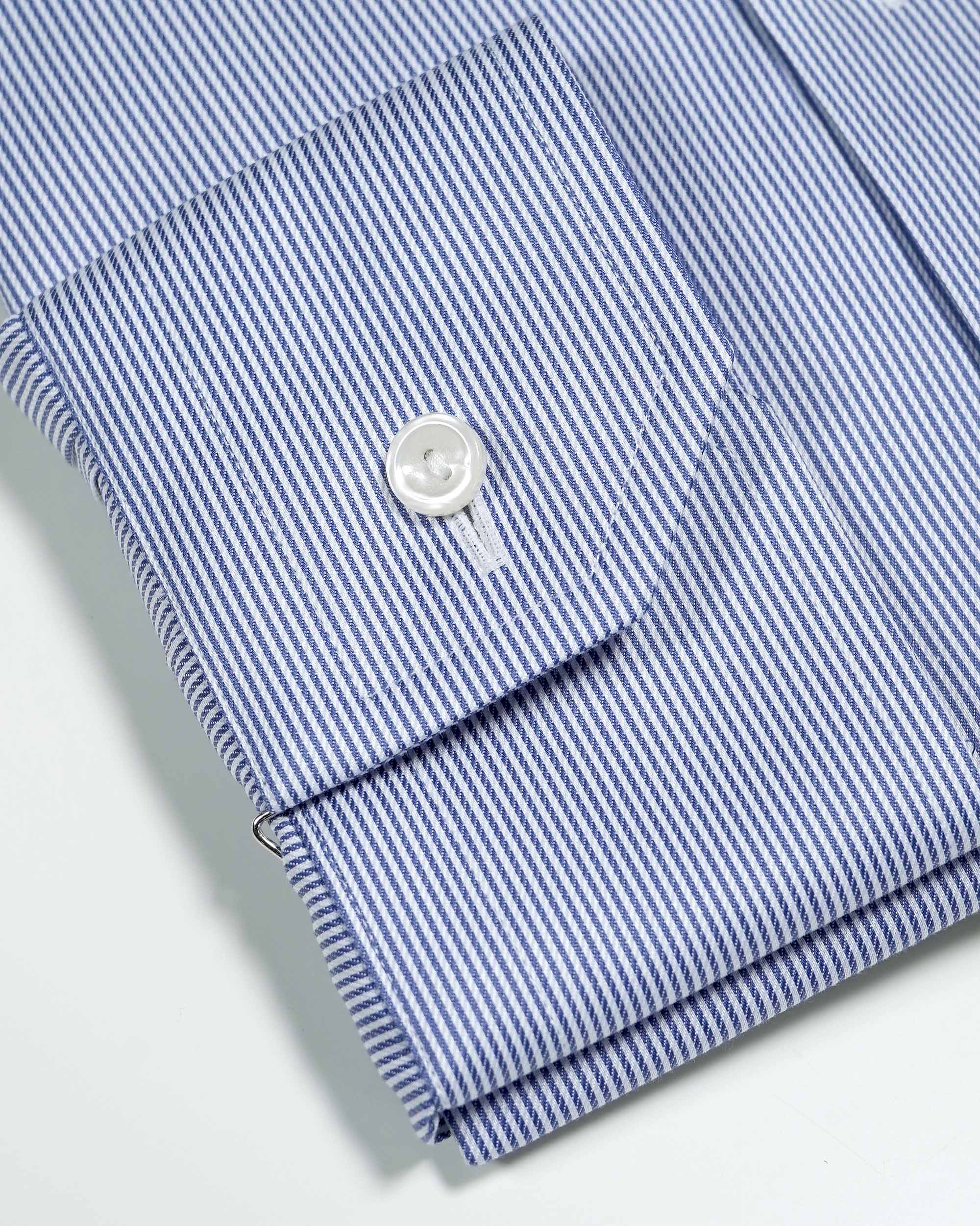 Eton Contemporary Fit Fine Stripe Signature Twill Shirt - Blue - Galvin for Men Eton Contemporary Fit Fine Stripe Signature Twill Shirt - Blue - Galvin for Men