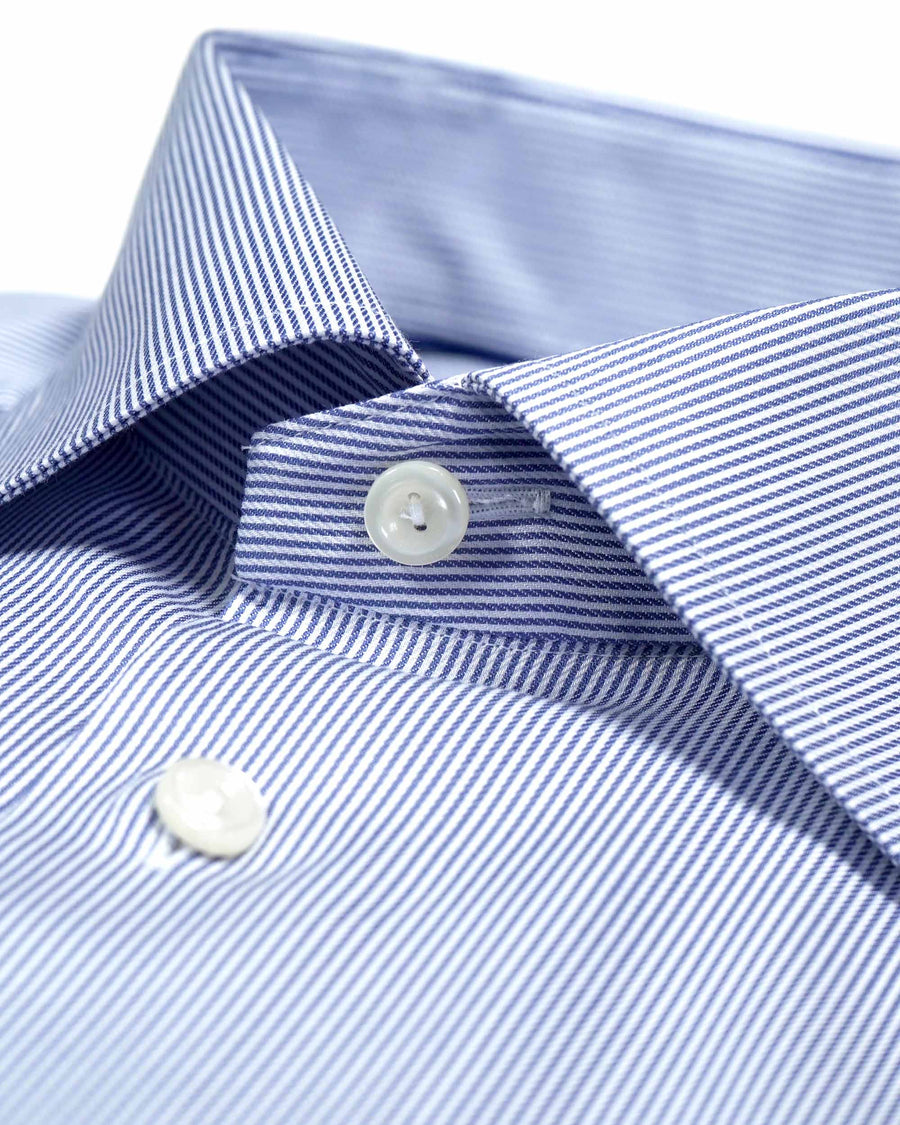 Eton Contemporary Fit Fine Stripe Signature Twill Shirt – Blue
