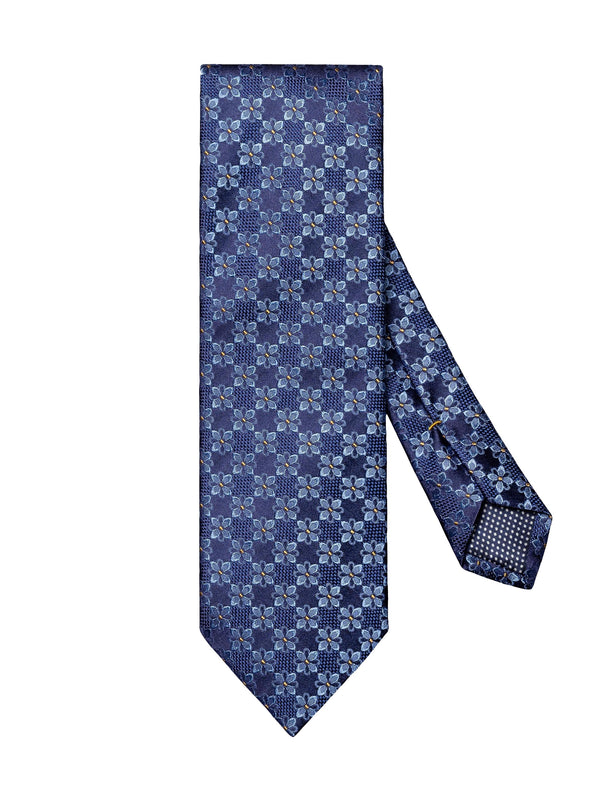 Eton Floral Woven Silk Tie - Blue