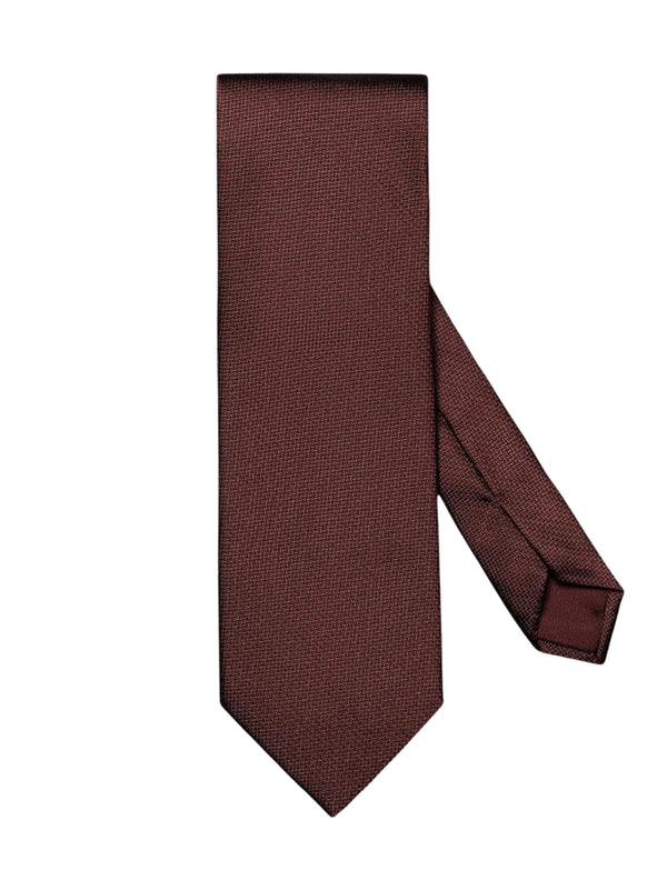 Eton Solid Woven Silk Tie - Red