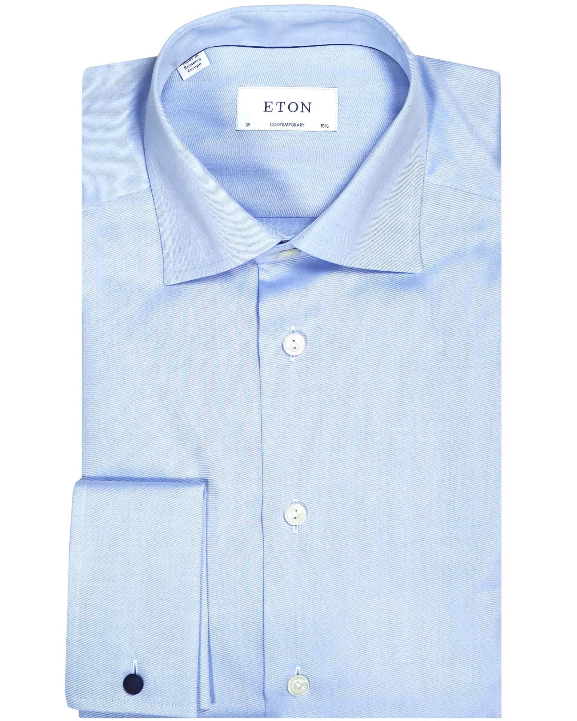 Eton Contemporary Fit Double Cuff Shirt - Blue - Galvin for Men Eton Contemporary Fit Double Cuff Shirt - Blue - Galvin for Men