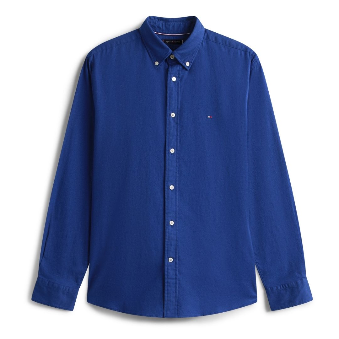Tommy Hilfiger Flex Flannel Solid Shirt - Blue