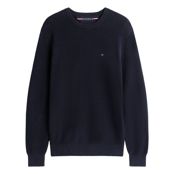 Tommy Hilfiger Textured Knit Crew Neck Jumper - Navy