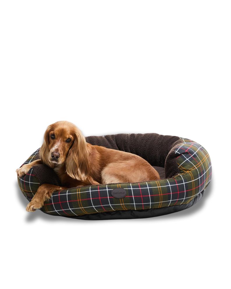 Barbour Dog Snuggle Bed 35&quot; - TARTAN