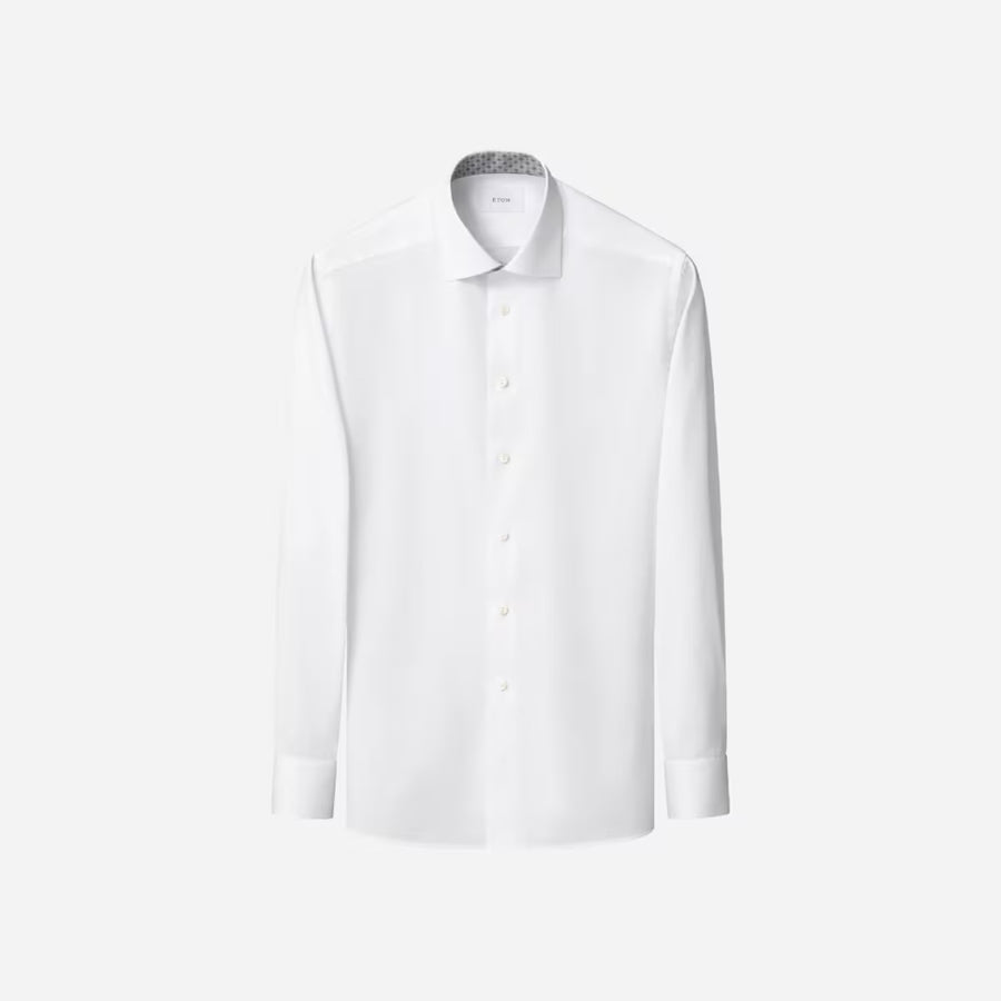 Eton Medallion Effect Signature Twill Shirt – White