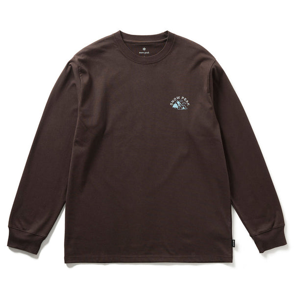 Snow Peak 'Living With Nature' Long Sleeved T-Shirt - Brown