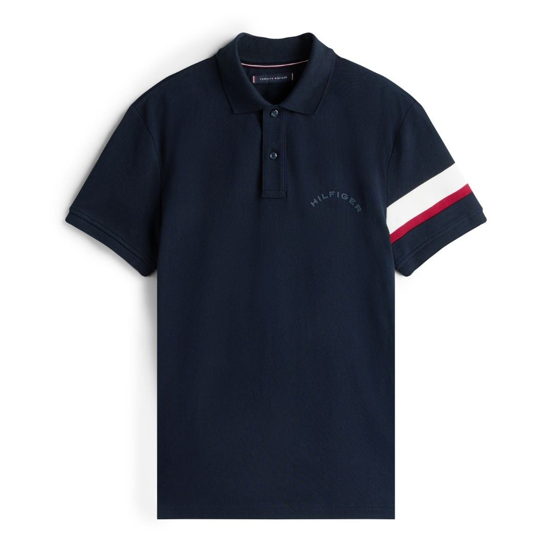 Tommy Hilfiger RWB Sleeve Tape Polo Shirt - Navy