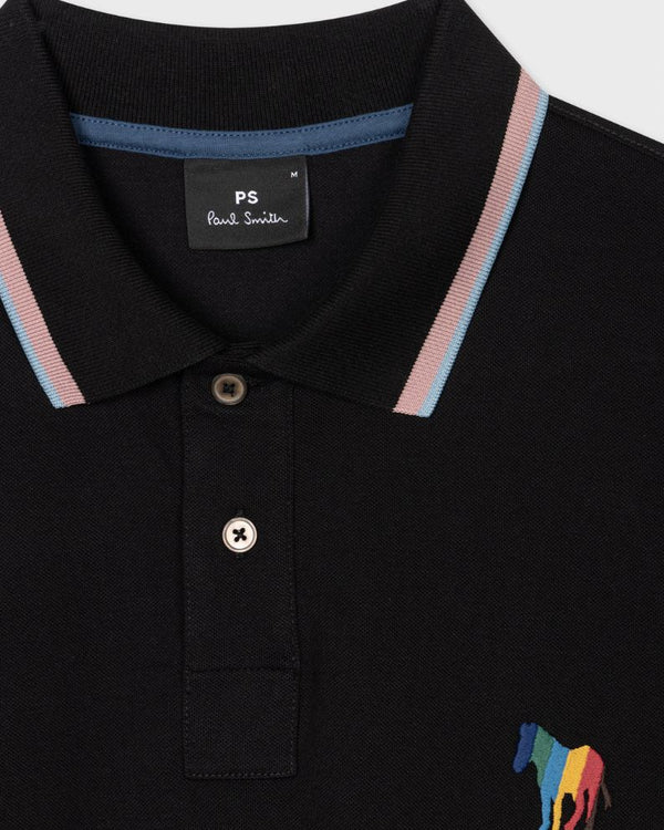 Paul Smith Reg Fit Polo Zebra Embroidered - Black