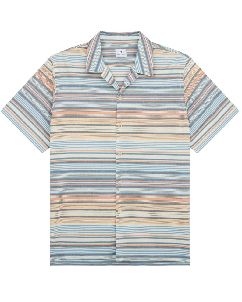 Paul Smith Casual SS Striped Shirt - Orange / Multicolour