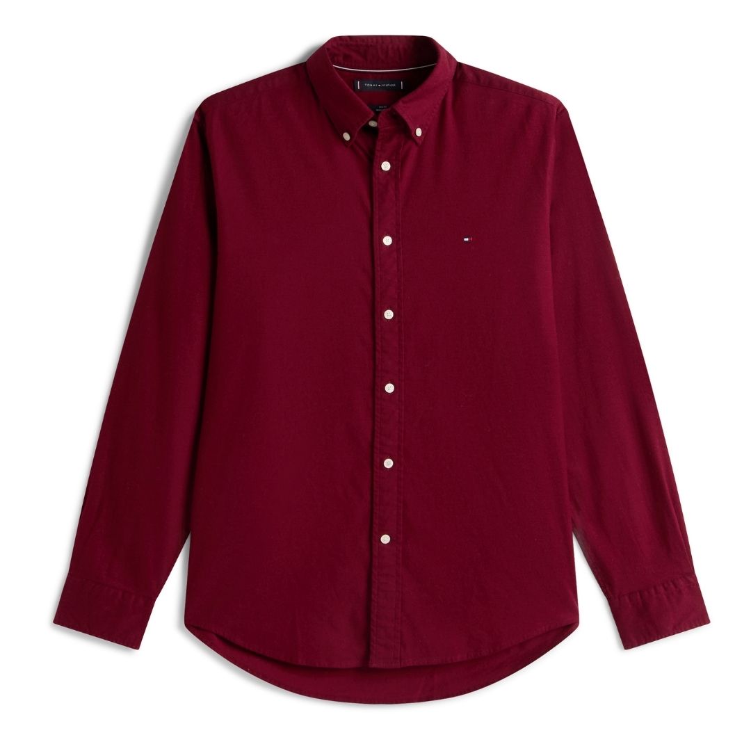 Tommy Hilfiger Flex Flannel Solid Shirt - Red