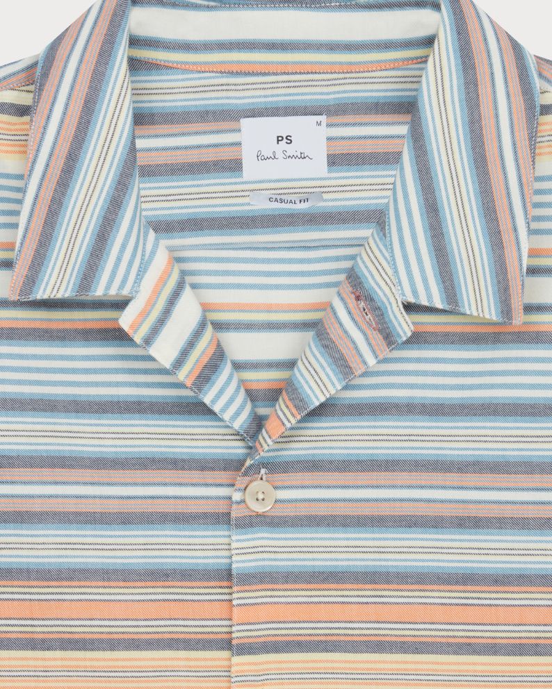 Paul Smith Casual SS Striped Shirt - Orange / Multicolour