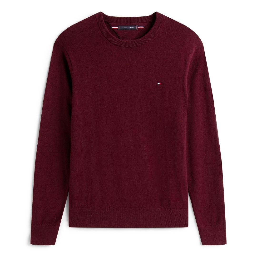 Tommy Hilfiger Crew Neck Knit with Cashmere - Burgundy