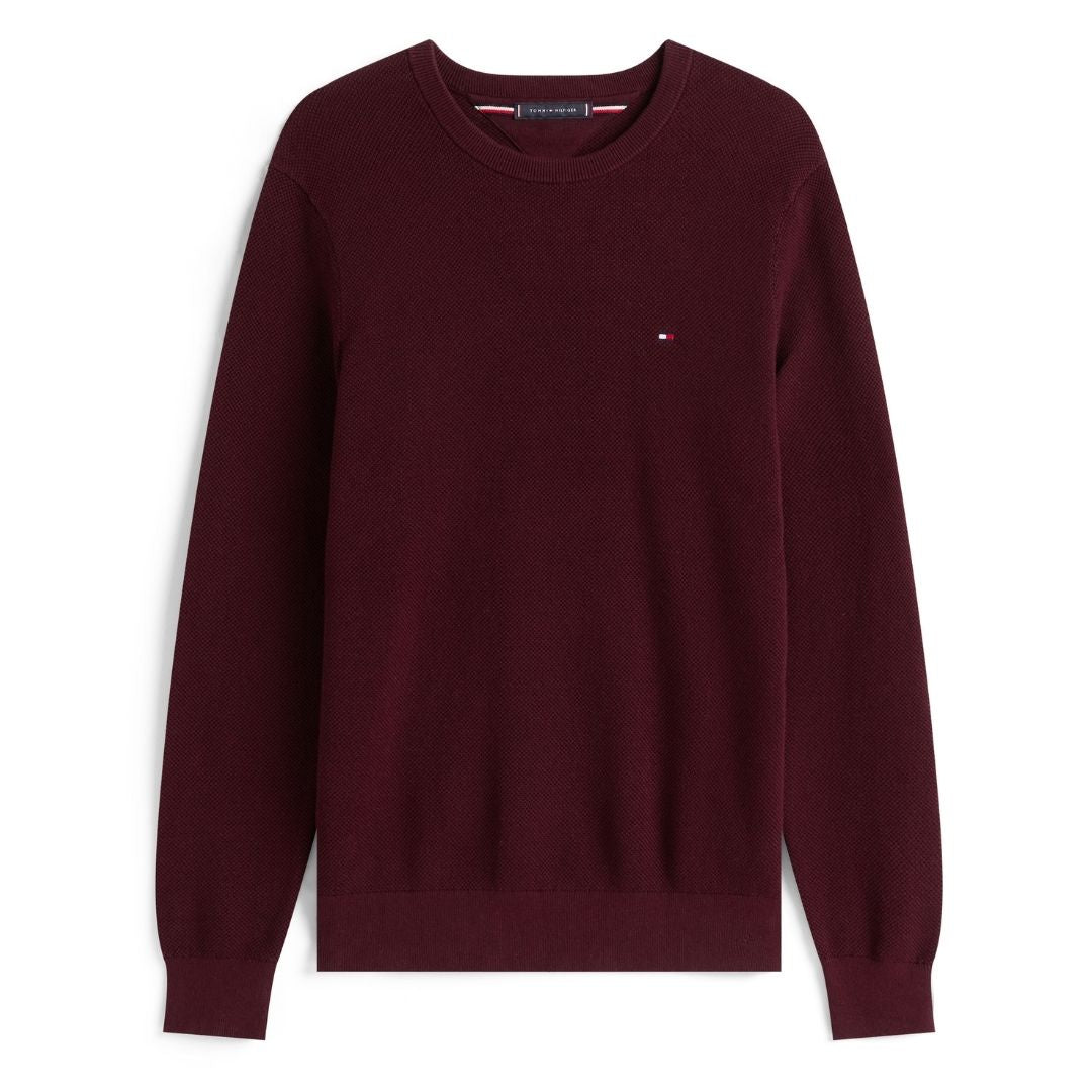 Tommy Hilfiger Essential Structure Crew Knit - Burgundy