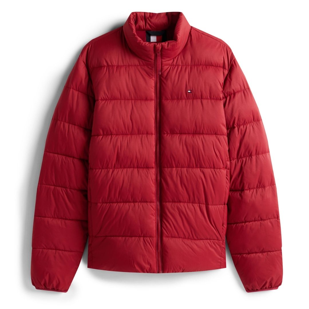 Tommy Hilfiger Mid Weight Stand Collar Quilted Jkt - Red