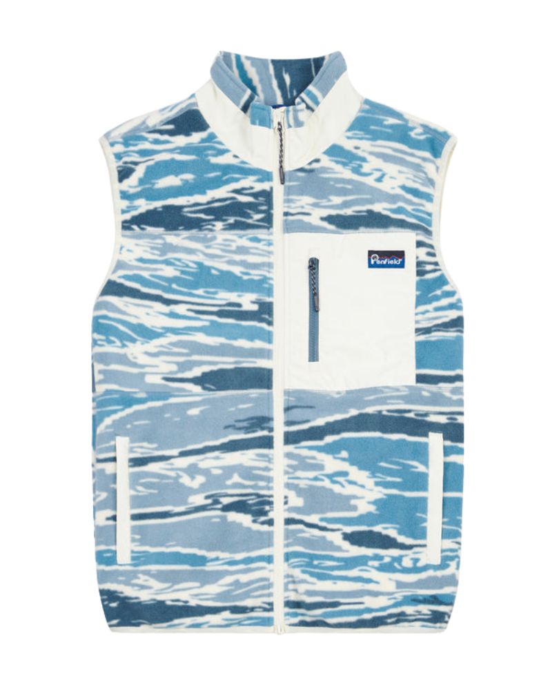 Penfield Bay Jacquard Microfleece Vest - Blue Camou