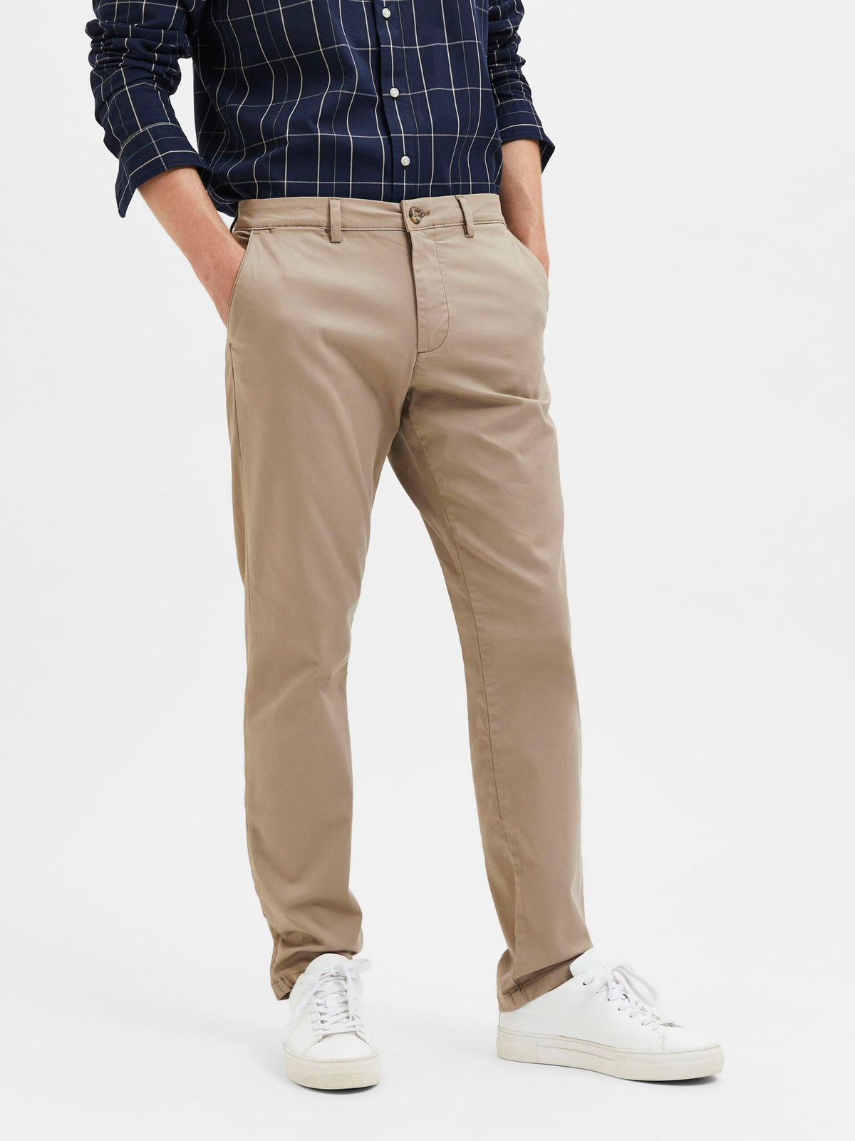 Selected Homme 175 Slim Fit Flex Chinos - Beige