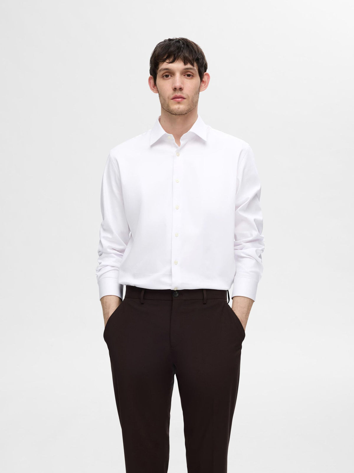 Selected Homme Slim Fit Stretch Shirt - White