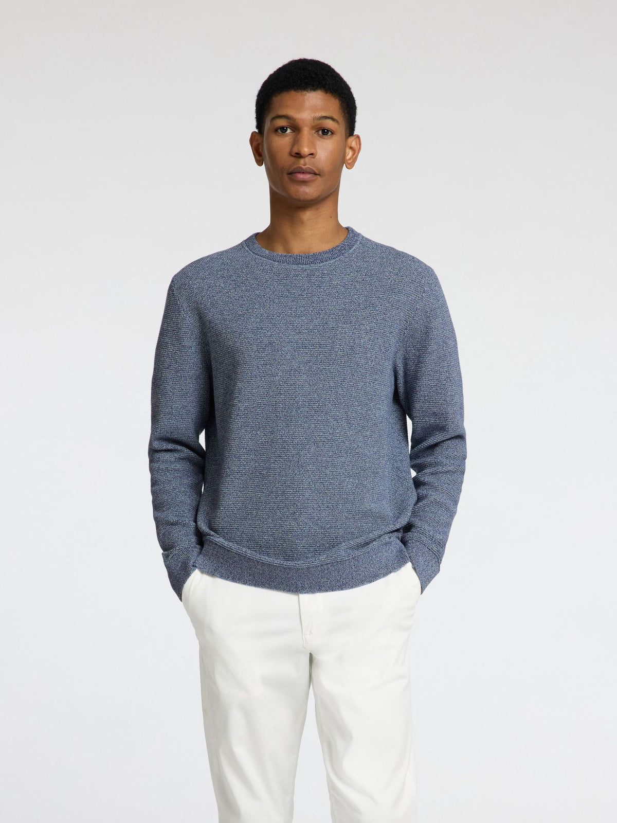 Selected Homme 100% Cotton Crew Neck Jumper - Blue