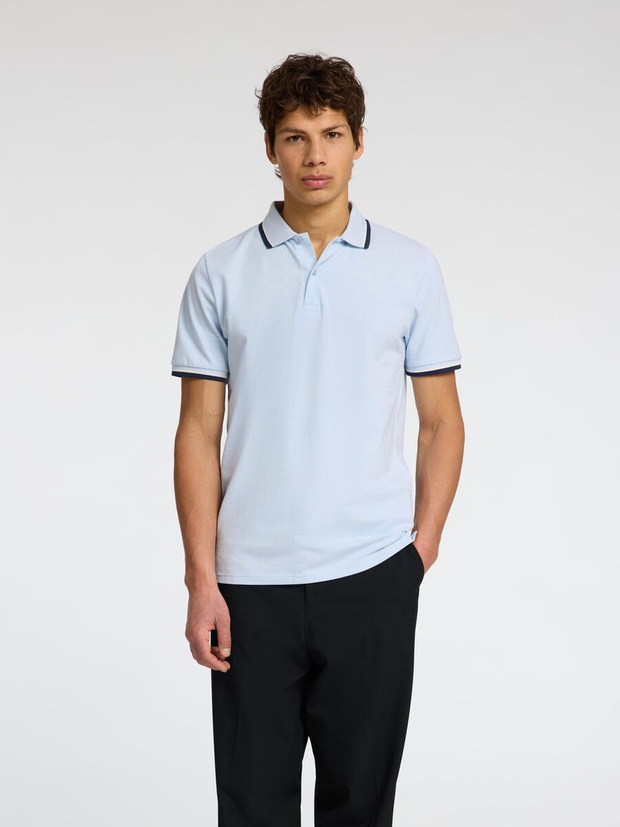 Selected Homme Short Sleeve Sport Polo Shirt - Blue