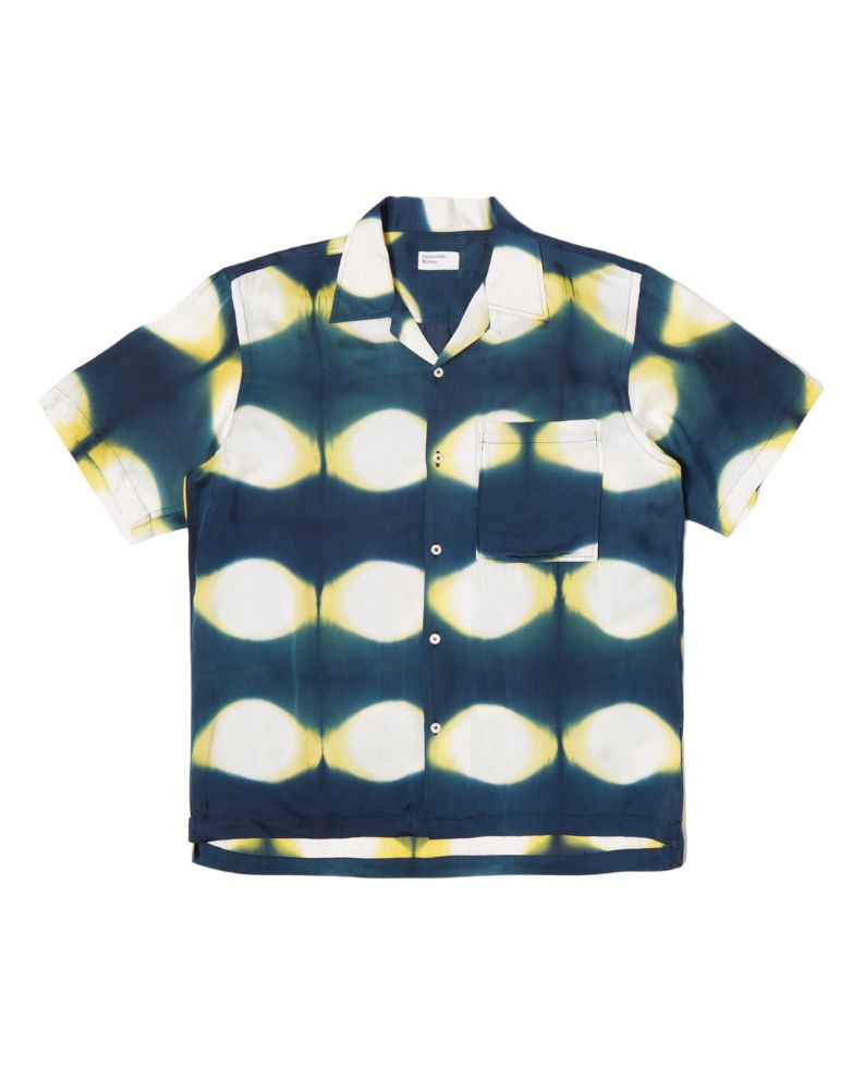 Universal Works Camp Shirt - Navy/Green/Yellow