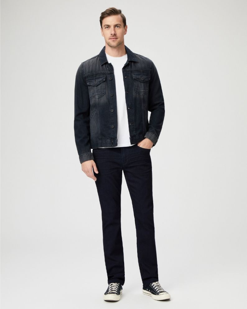 PAIGE Federal Inkwell Slim Straight Jeans - Dark Blue