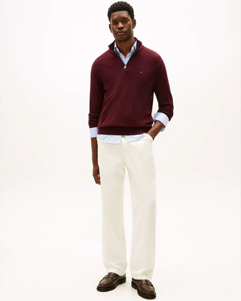 Tommy Hilfiger 1/2 Zip Knit - Burgundy