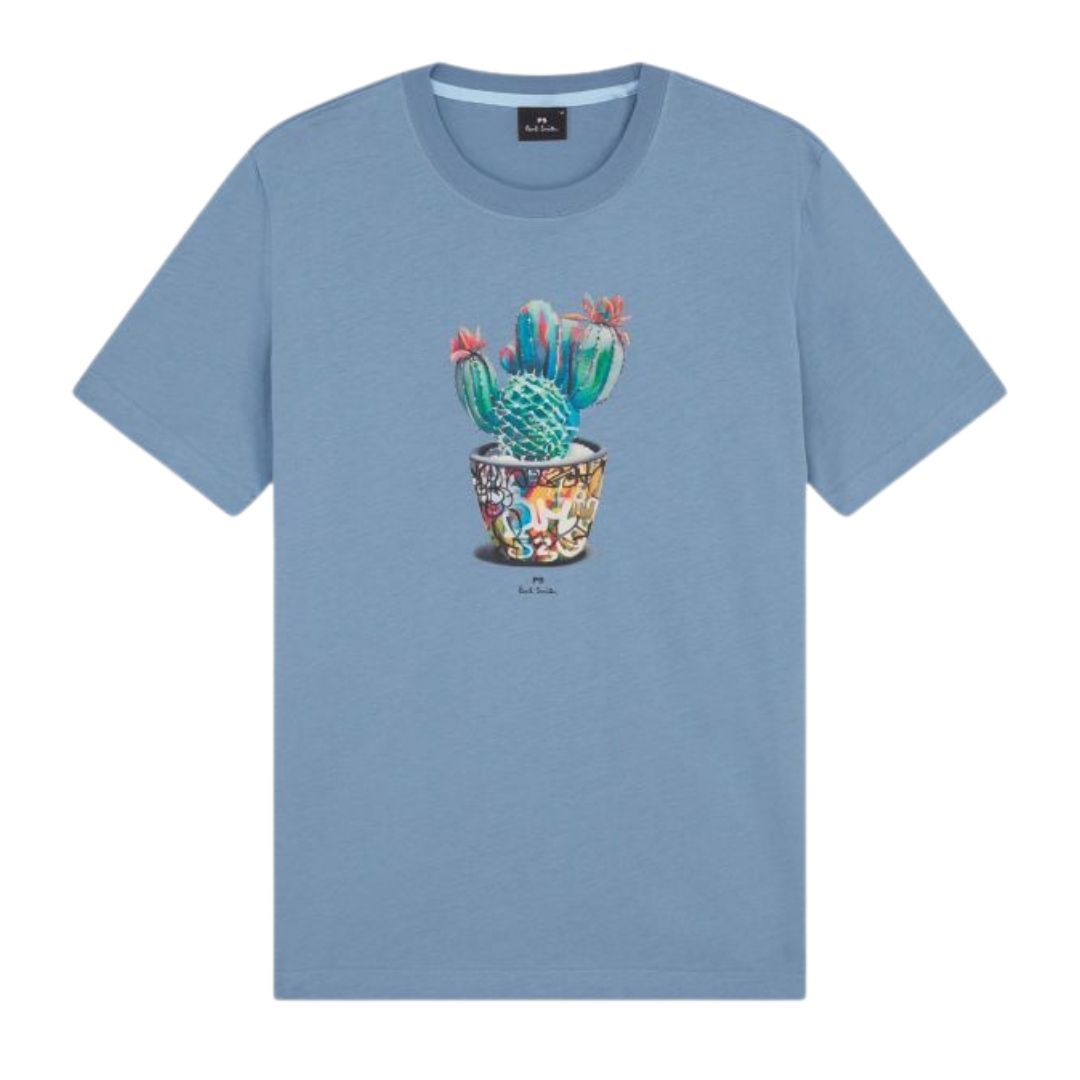 Paul Smith Cactus Print T-Shirt - Blue