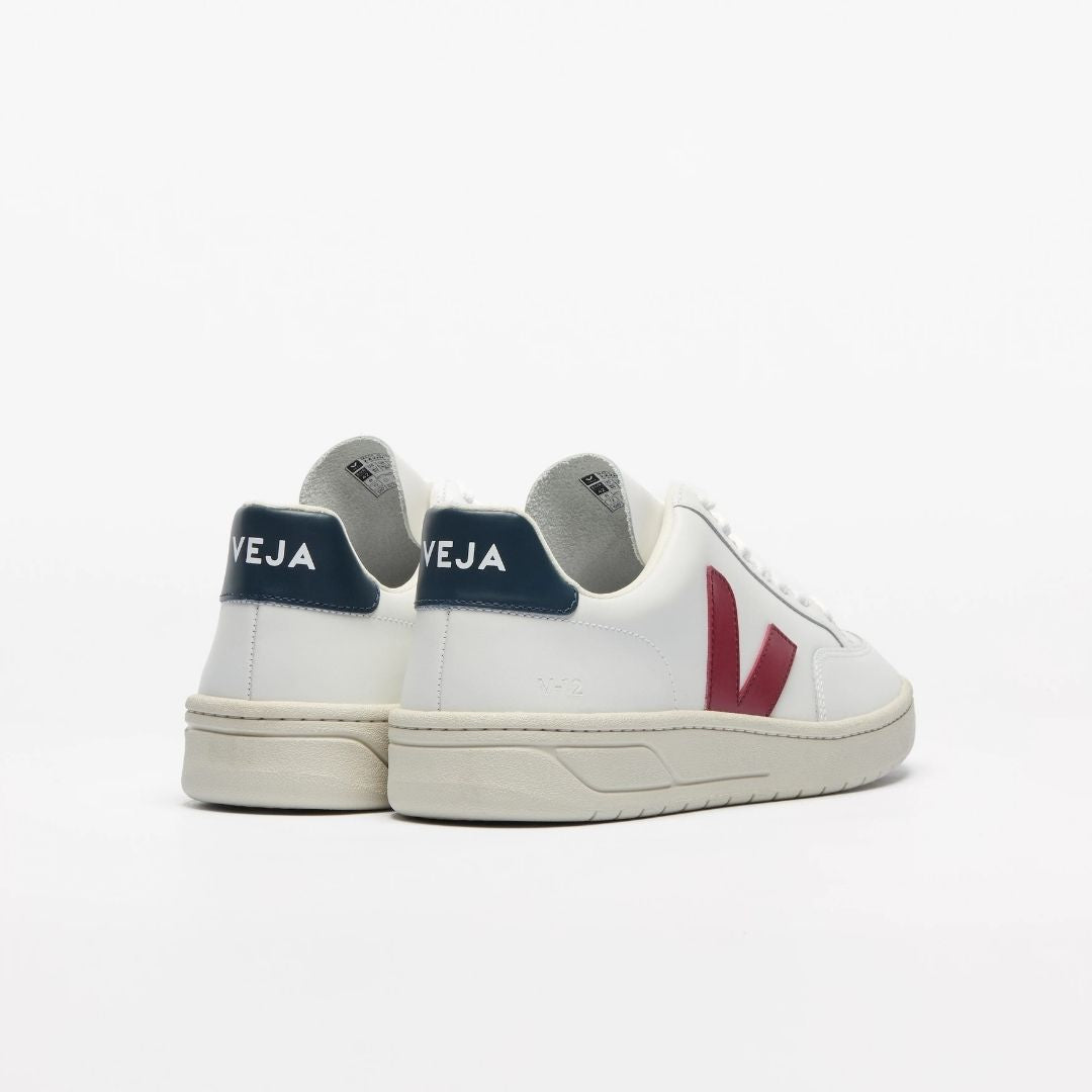 Veja V-12 Leather Extra White Marsala Nautico