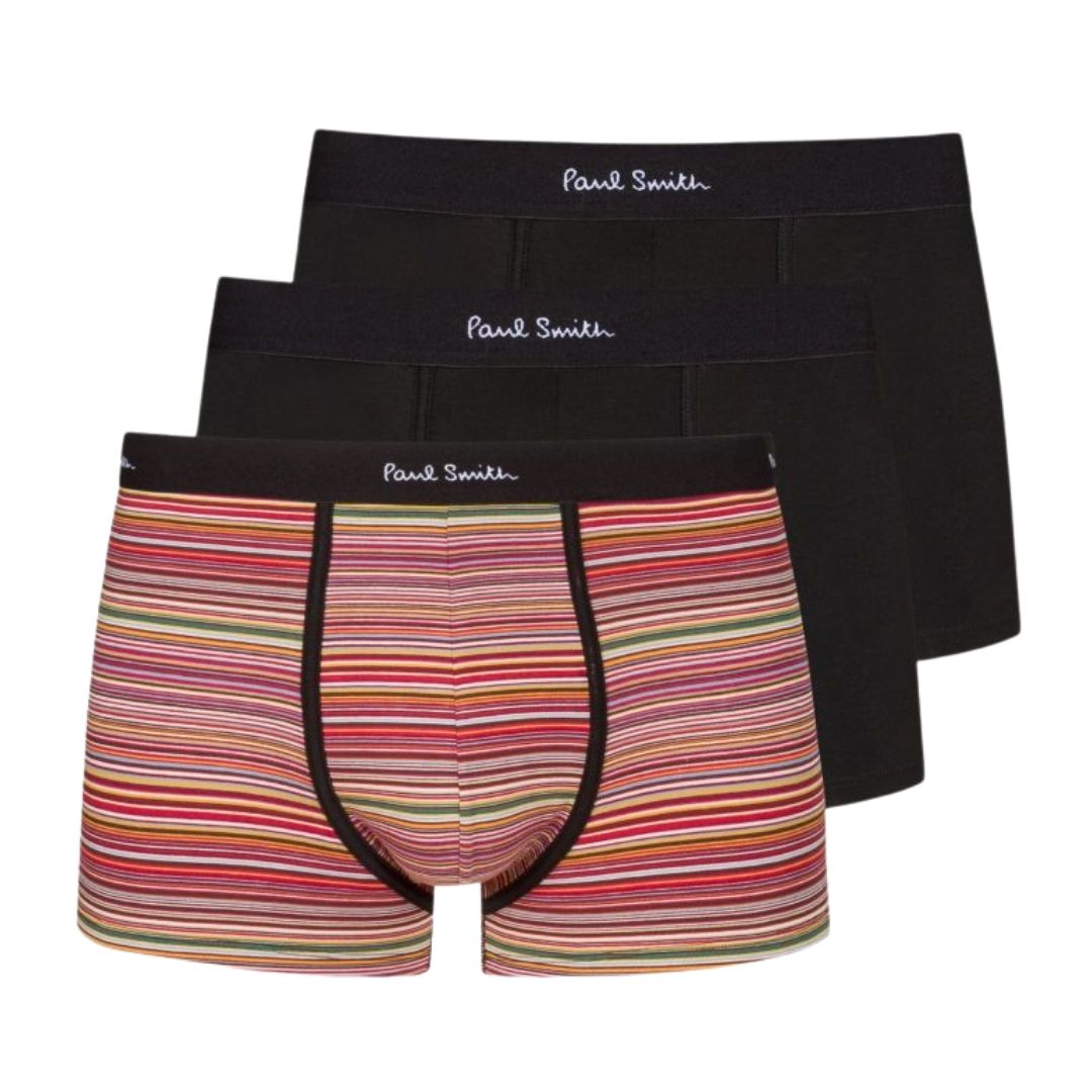 Paul Smith Pack Mixed Stripe Boxer Briefs Black Multi Galvin