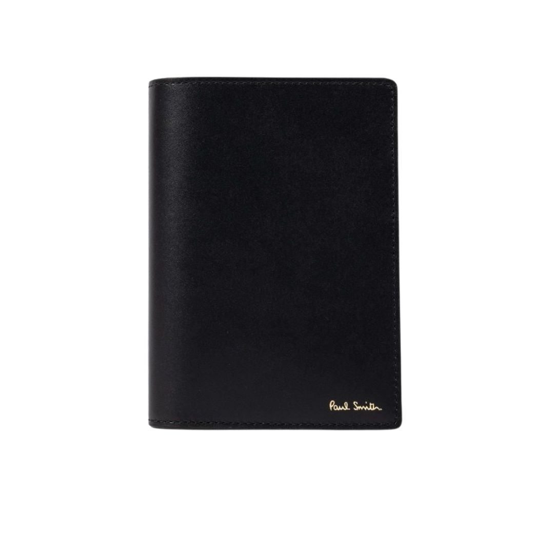 Paul Smith Signature Stripe Interior Leather Passport Cover - Black