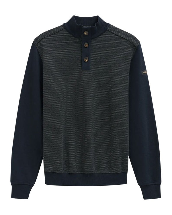 Bugatti Button Neck Sweatshirt - Green