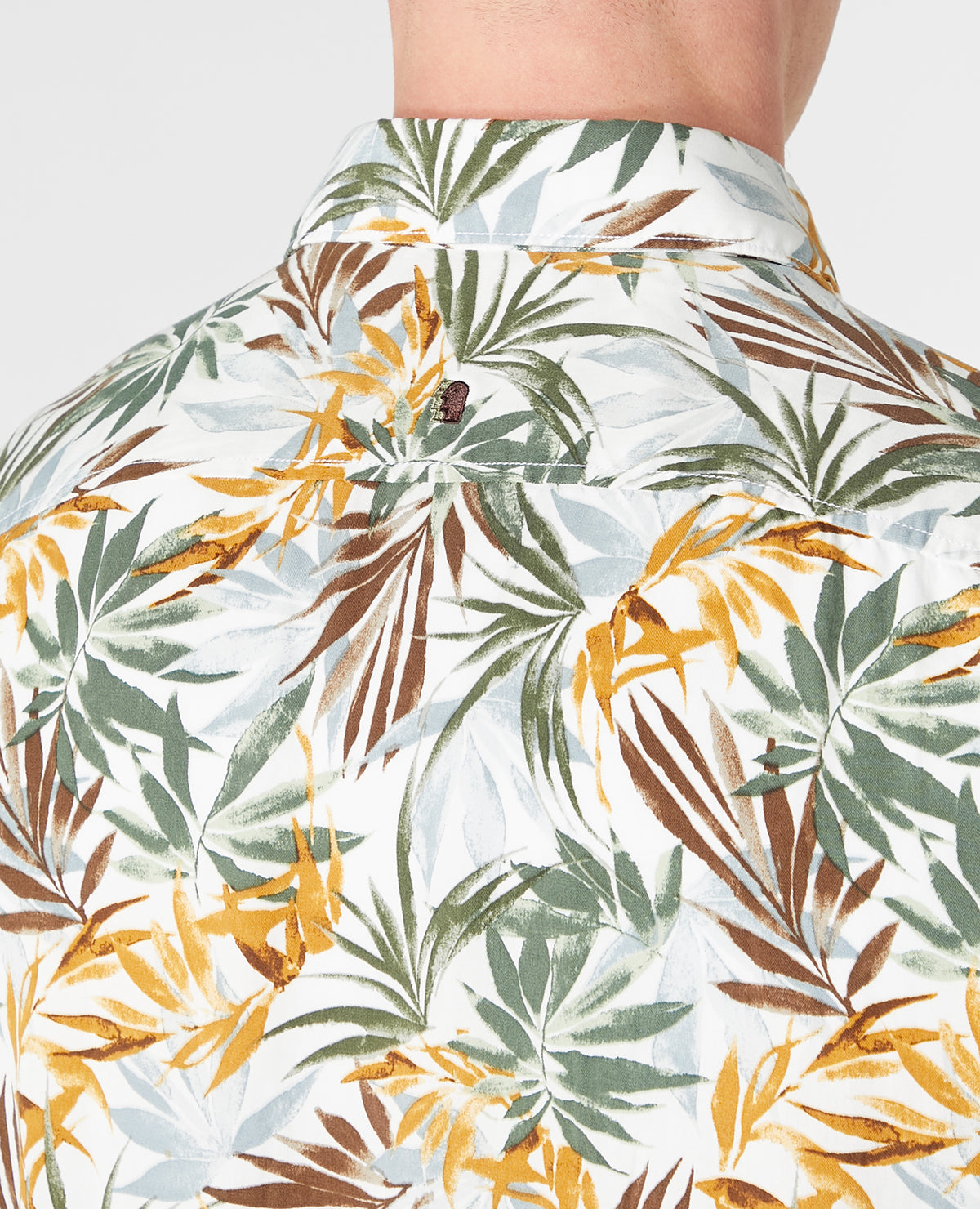 Remus Uomo Seville Short Sleeve Casual Shirt - White / Yellow / Green