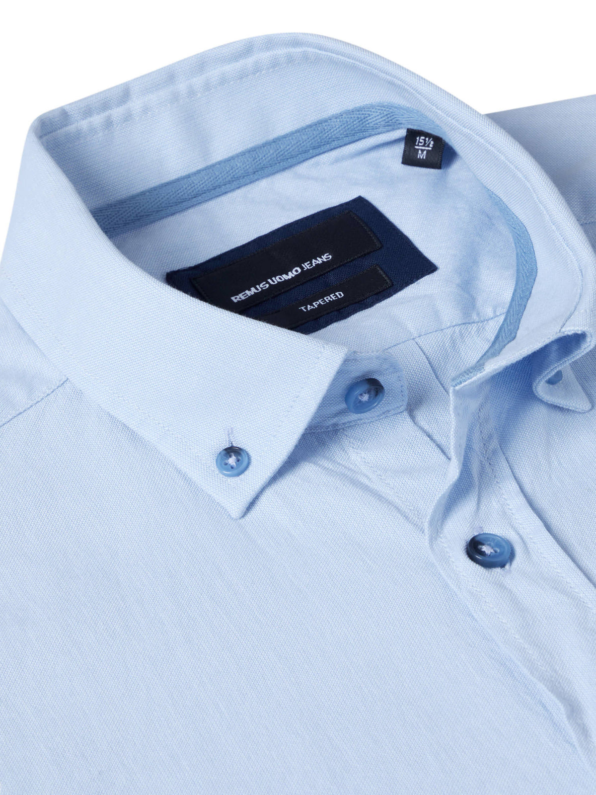 Remus Uomo Tapered Long Sleeve Casual Shirt - Blue