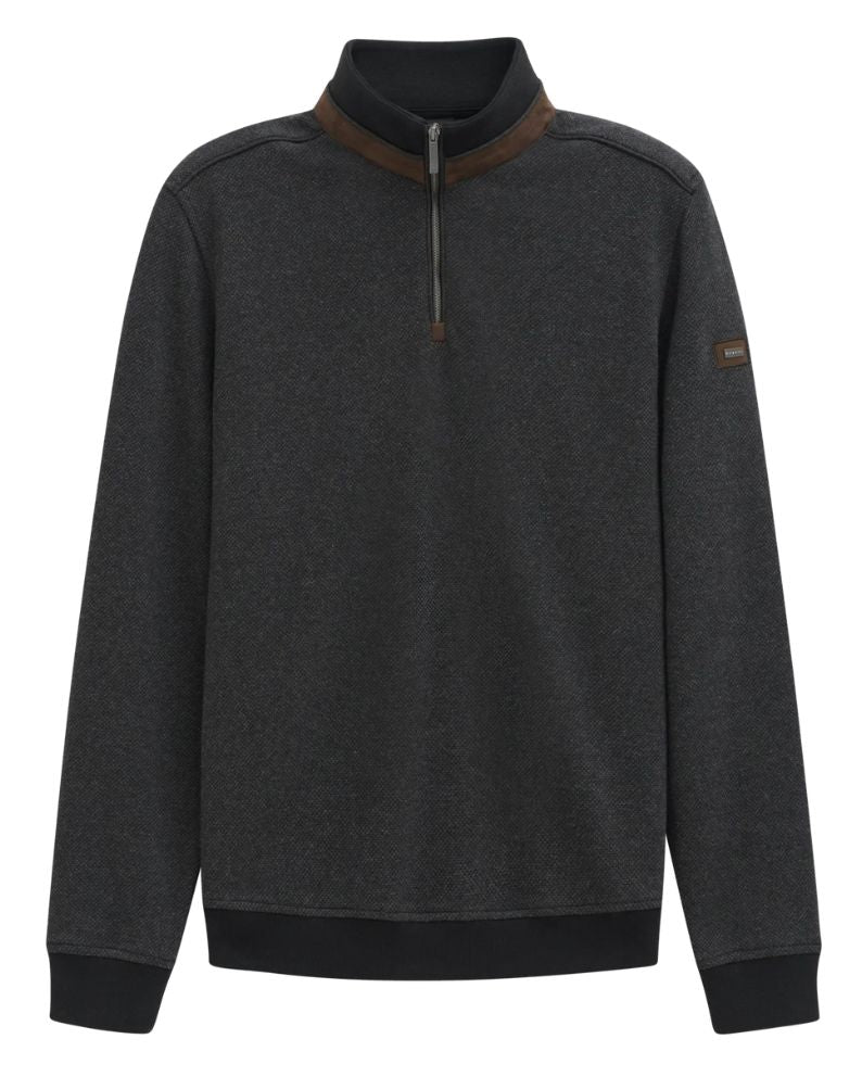 Bugatti Zip Neck Sweatshirt - Black