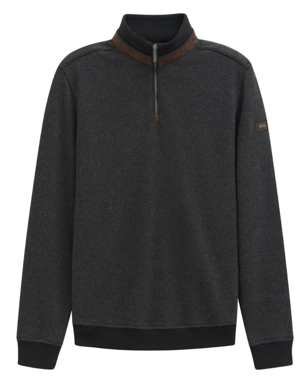 Bugatti Zip Neck Sweatshirt - Black