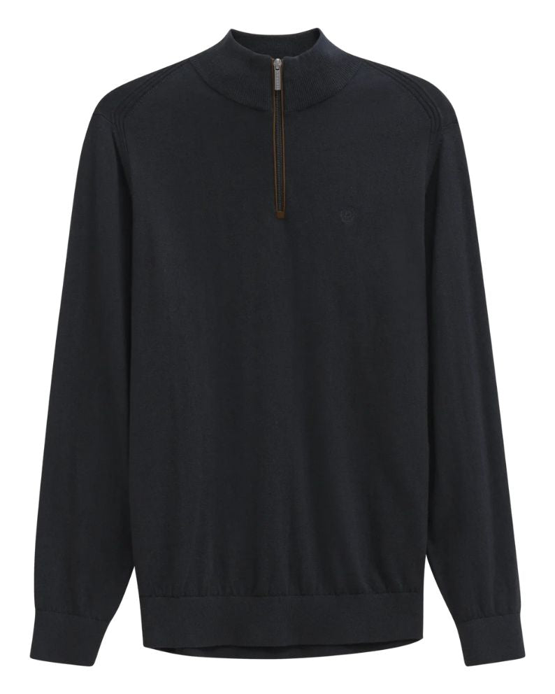 Bugatti Zip Neck Knit - Navy