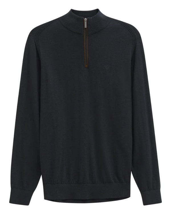 Bugatti Zip Neck Knit - Navy