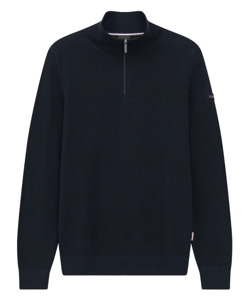 Bugatti Zip Neck Sweater - Navy