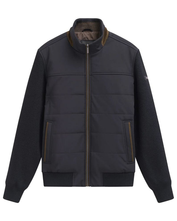 Bugatti Zip Thru Hybrid Jkt/Knit - Navy