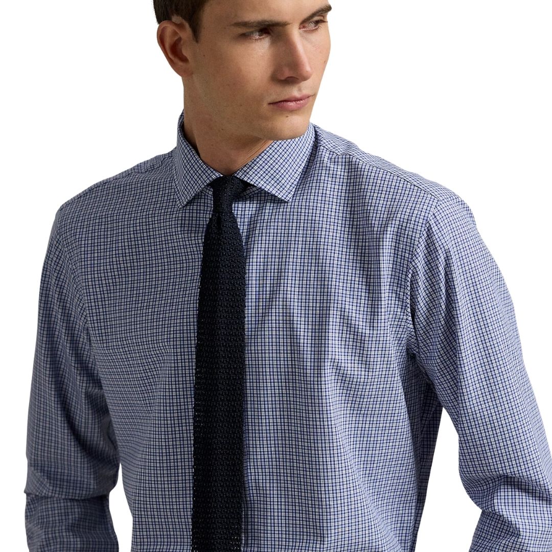 Polo Ralph Lauren Custom Fit Checked Poplin Shirt - Blue