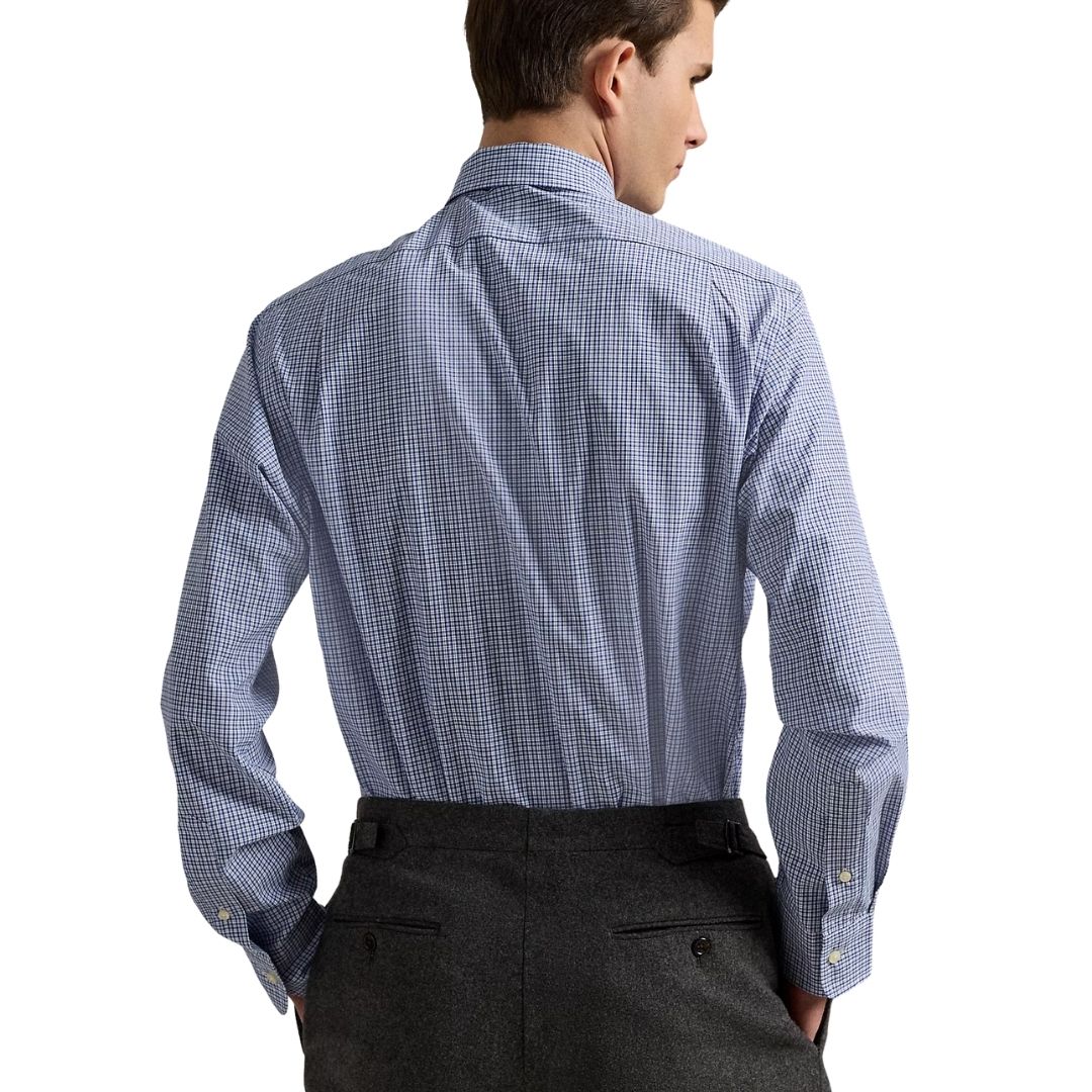Polo Ralph Lauren Custom Fit Checked Poplin Shirt - Blue
