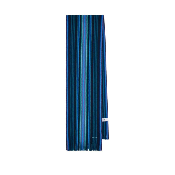 Paul Smith Multistripe Merino Wool Scarf - Blue