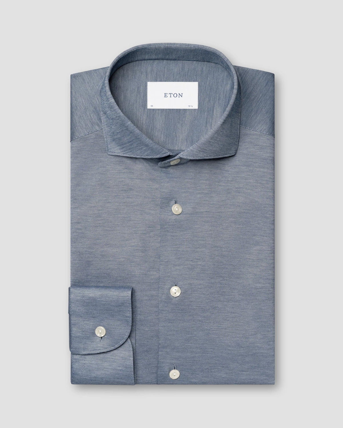 Eton Filo di Scozia Oxford Shirt - Blue